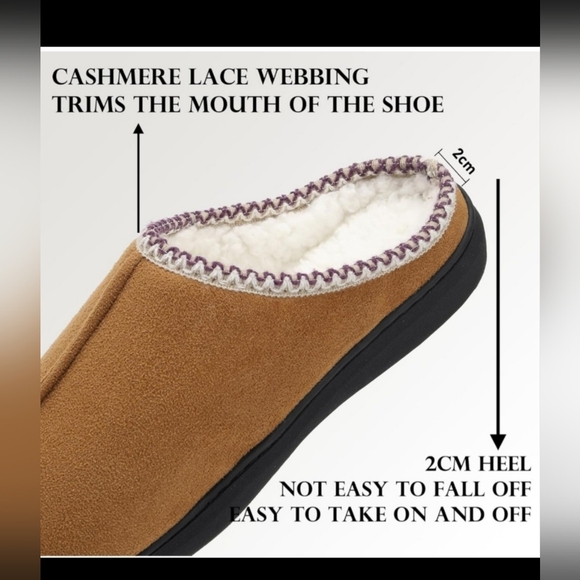 Women's Tan Slippers with Memory Foam. Size 7.5. New - Picture 2 of 6